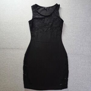 Papaya Lace Bodycon Mini Dress Womens M Black Sleeveless Cocktail Party Club